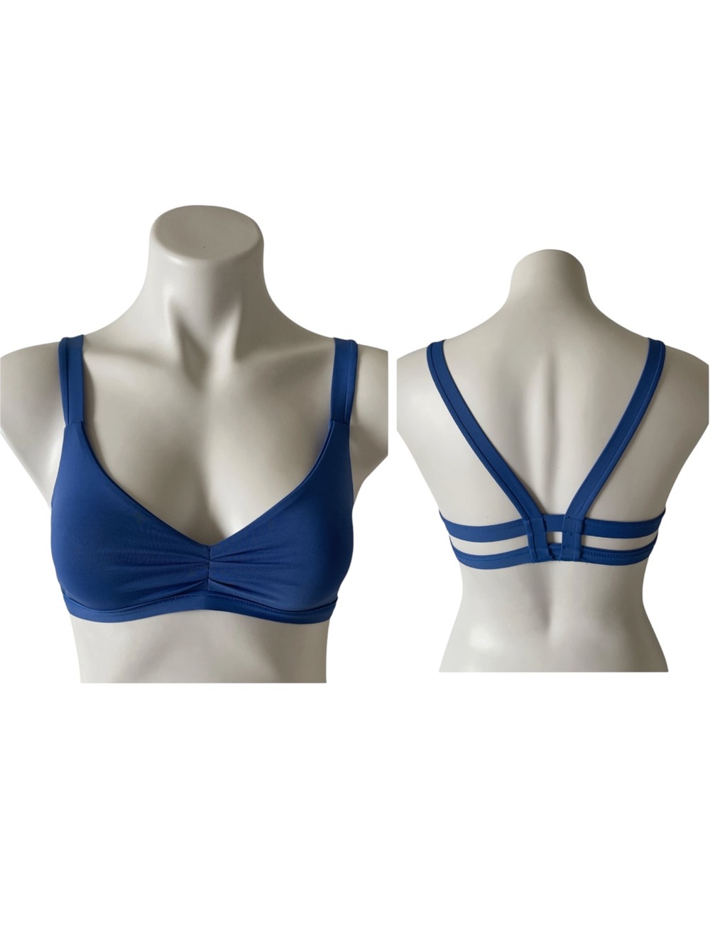 Vitamin A Mia Bralette Bikini Top Swimsuit Blue Eco Friendly Beach Vacation